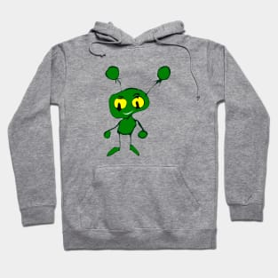 Green little alien monster Hoodie